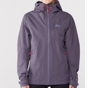 NWOT REI Coop Hip-Length Rain Jacket GoreTex Waterproof Indigo Blue Purple Small